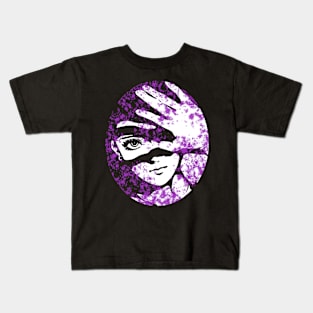 Punk Fashion Style Oval Purple Glowing Girl Kids T-Shirt